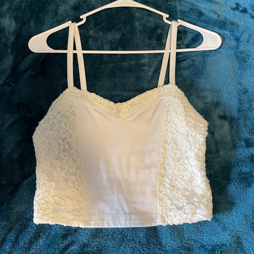 White Charlotte Russe crop top with detailing